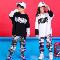 Childrens hip-hop performance suit Zhongda Childrens camouflage autumn clothing Trendy boys and childrens games suit Girls  jazz dance performance suit