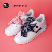 Nike af1 Air Force One sneakers custom AF1 white cashew flower graffiti hand-painted board shoes transformation N-0255