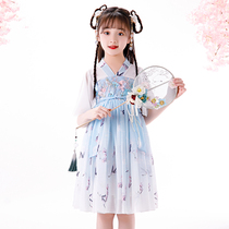 Girls Hanfu dress 2020 new summer style Chinese style skirt big childrens dress Super fairy princess dress