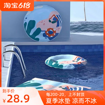 Pet Cooling Ice Mat Summer Cat Dog Heat Dissipation Mat Cool Mat Waterproof easy to clean Dirty Abrasion Resistant Anti-Arrest Round