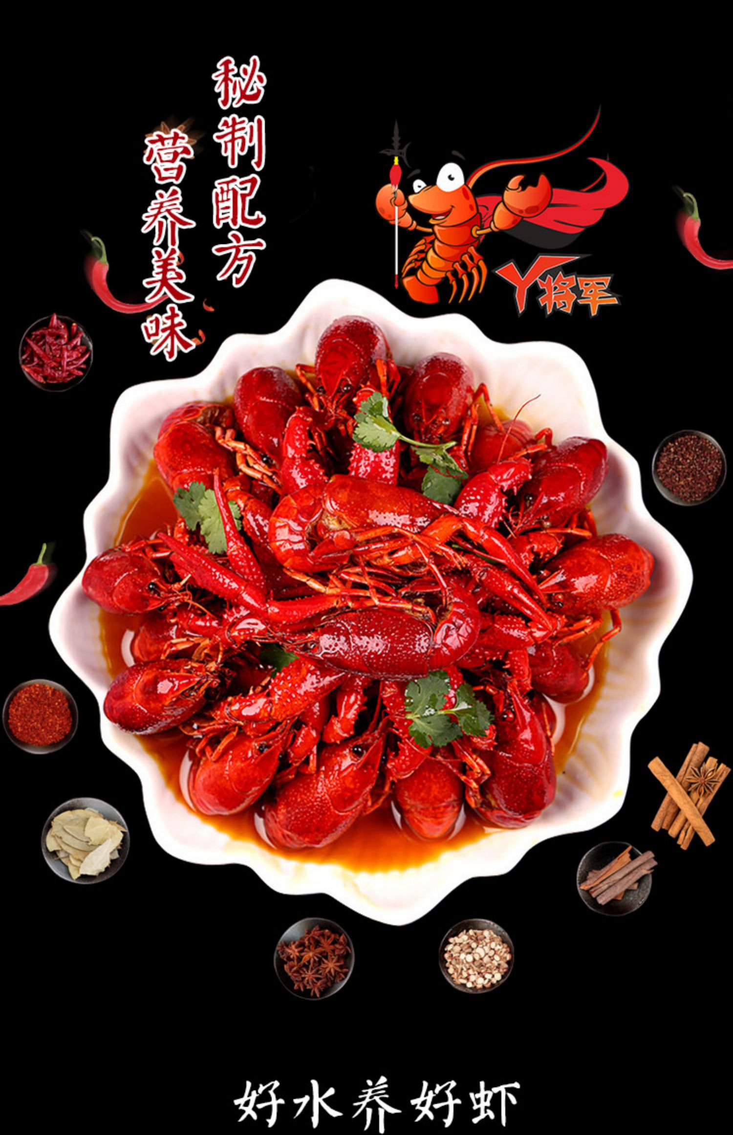 丫将军盱眙麻辣小龙虾6-8钱大虾鲜活油焖口味虾熟食即食零食1.