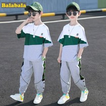 Balabala boys summer clothing suit 2022 new childrens clothes CUHK childrens trendy leisure sports Two