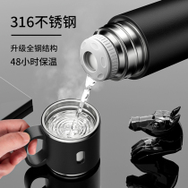 High-grade thermos cup 316 stainless steel bottle large capacity water cup mens portable tea cup Womens car outdoor kettle