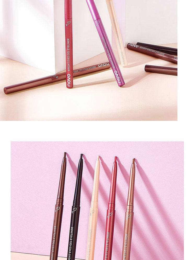 novo眼线胶笔防水防汗持久不晕染铅笔式硬头新手初学者彩色眼线笔