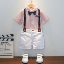 Boy gown male baby Summer clothing suit Little Western-style childrens wedding birthday Birthday Handsome for Spring and Autumn Performance Out of the Year