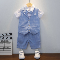 Boy gown Summer childrens small suits suit Summer clothes mens baby wedding host acting suit to be handsome
