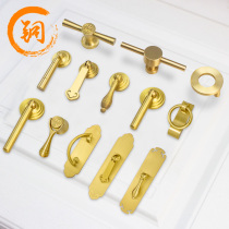 New Chinese pure copper cabinet door handle kitchen door light luxury single hole Nordic gold cabinet modern simple drawer handle
