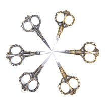 Vintage household scissors Stainless steel classical cross stitch scissors Exquisite hand account diy small scissors tip paper-cut scissors