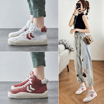 High womens shoes 2021 New Spring Leisure Sports small white board shoes spring leather Joker ins trendy shoes thick soles