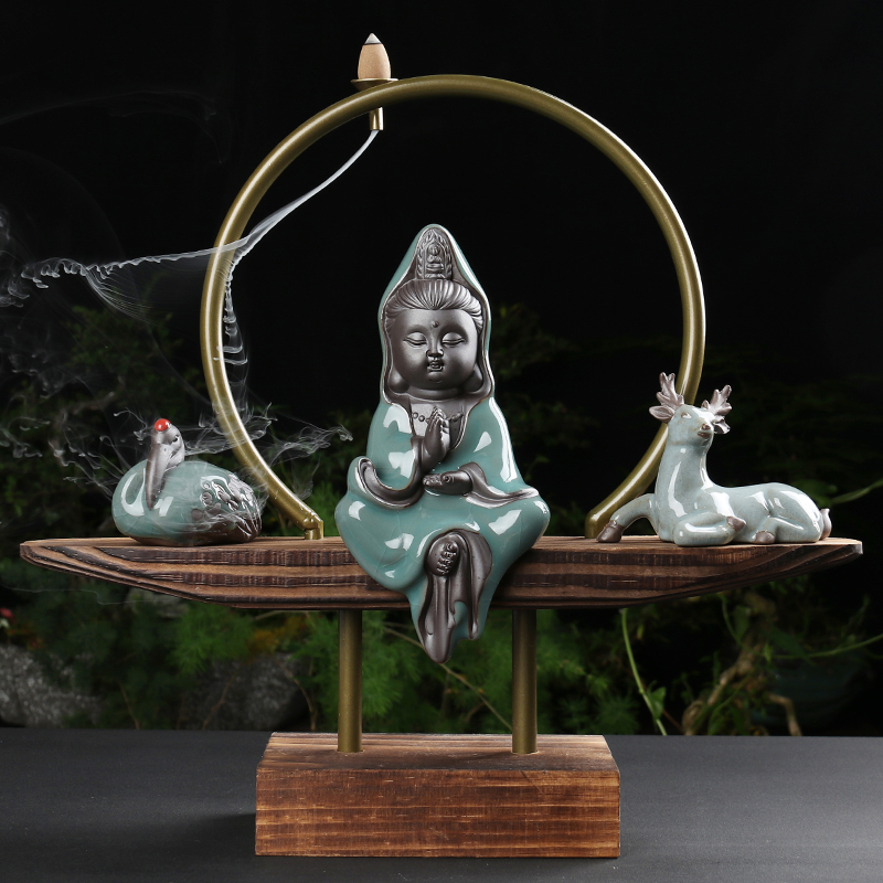 Creative ceramic figures big brother up with furnishing articles furnishing articles water apparatus tea pet pet guanyin on - board, furnishing articles special package mail