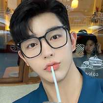 Rui handsome black frame glasses male tide big frame Japanese myopia Net red face anti blue light radiation eye frame female flat lens