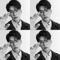 Anti-radiation blue glasses male tide fee Qiming with myopia computer glasses frame female flat light retro big frame protection