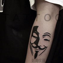 Tattoo stickers tattoo original black and white V word vendetta clown ins dark series small arm female male cool 2022 new
