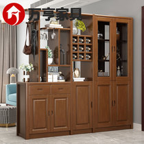 Chinese style entrance hall cabinet screen solid wood partition living room entry wine cabinet porch cabinet shoe cabinet integrated rack