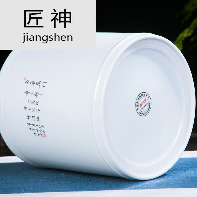 Jingdezhen ceramic oversized brush pot furnishing articles office supplies handicraft decoration receive brush barrels of four treasures of the study