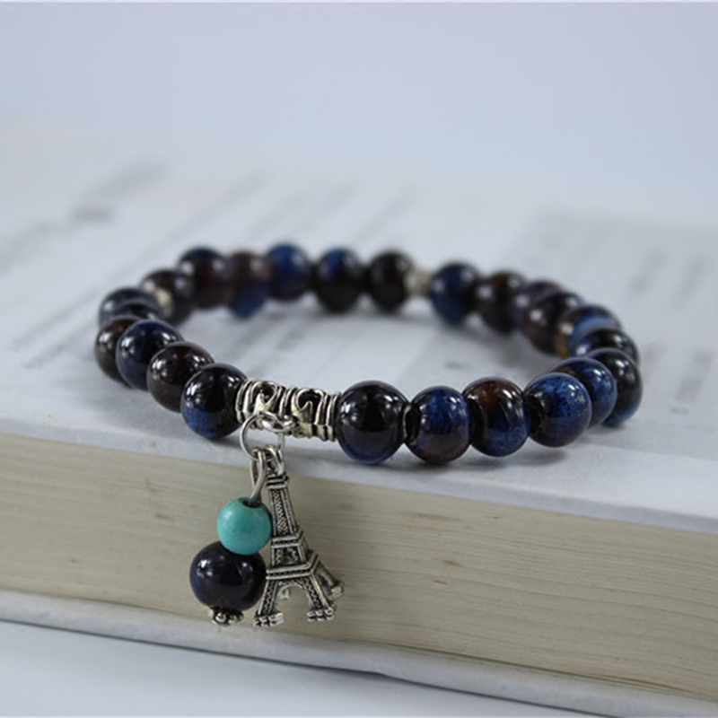 Jingdezhen creative manual up ceramic beads bracelet tower literary female hand gift accessories series of jin hao