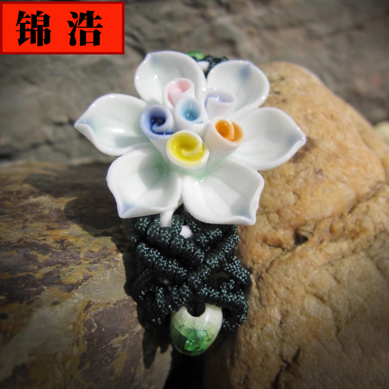 Jin hao ceramic bracelet with A national wind bracelet with small craft checking folk art of jingdezhen ceramic flowers