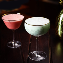 MrSlim Crystal wide mouth cocktail glass Golden edge triangle cocktail glass Phnom Penh Champagne glass Sparkling glass