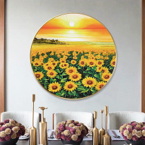 Sunflower Diamond Painting Full Diamond New Bedroom Simple Circle Cross Embroidery DIY Sticker Painting Dining Room Diamond Embroidery 5d