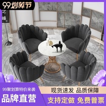Sales office negotiation table and chair modern light luxury Nordic negotiation reception marble small round table one table four chair combination
