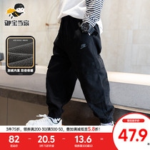 Boys' pants fleece cargo pants autumn winter 2022 new large children's casual pants fashion brand children's clothing