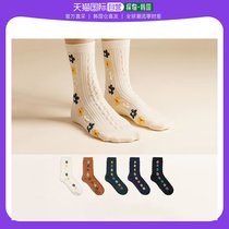 Korean direct mail kikiyasocks socks medium embroidery design 8 pairs of comfortable breathable fashion and simple likewise