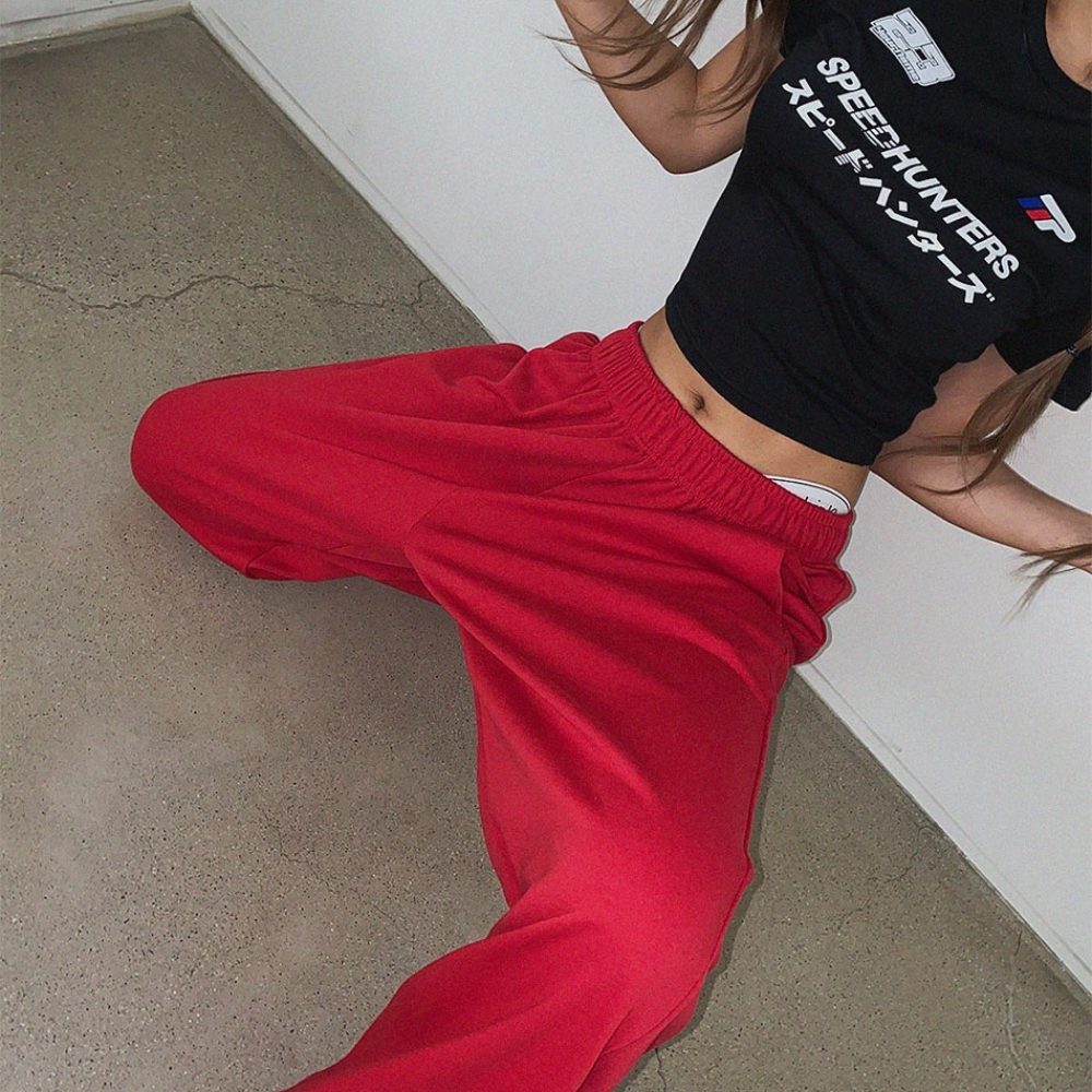 Корея прямая почтовая рассылка STREETFS LAGIRL резинки широкий брюки -pt брюки Корея прямая почтовая рассылка STREETFS LAGIRL резинки широкий брюки -pt брюки