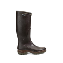 Nichichao running errands AIGLE mens and womens waterproof and rainproof rubber mid-calf rain boots Brown 36 ZZH842