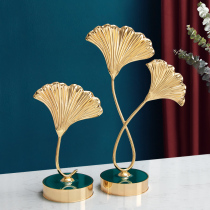 Light extravaganza Ginkgo Leaf Decoration Home Gilded Creative Pendulum room Enamel Color Metal Ornament Minimalist bronze color furnishing