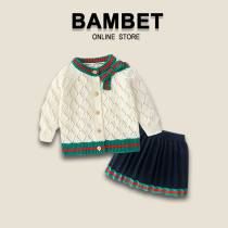 Italy BAMBET children autumn and winter set baby girl knitted two-piece foreign-made little princess skirt