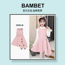 Italy BAMBET girl dress autumn new childrens skirt little girl Autumn Winter foreign style woolen suit