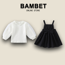 Italian BAMBET girl Autumn suit 2021 New Korean version of female baby girl strap skirt two-piece Foreign