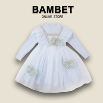 Italian BAMBET childrens clothing little girl princess skirt foreign style 2021 autumn new female children dress dress