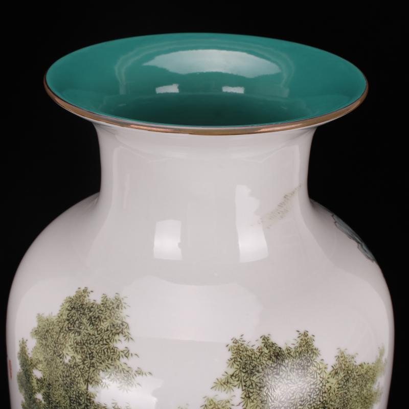 Jingdezhen pastel seven sages of bamboo forest floor idea gourd bottle of the sitting room of Chinese style household company store decoration vase