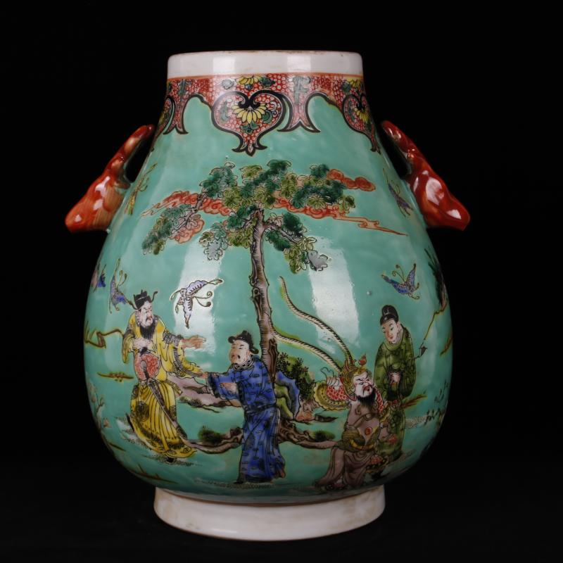 Jingdezhen ceramics imitation the qing kangxi with pastel deer head statute of the tube of antique reproduction antique furnishing articles of handicraft