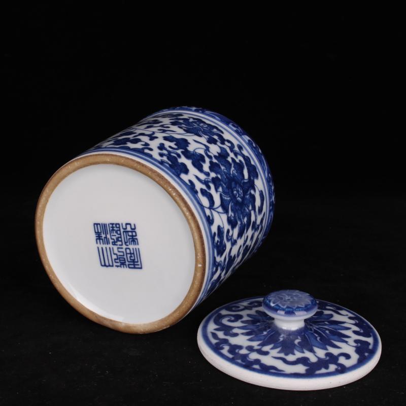 Jingdezhen porcelain ceramics bound branch lines cover tank storage POTS of tea caddy fixings desktop cabinet decorative furnishing articles
