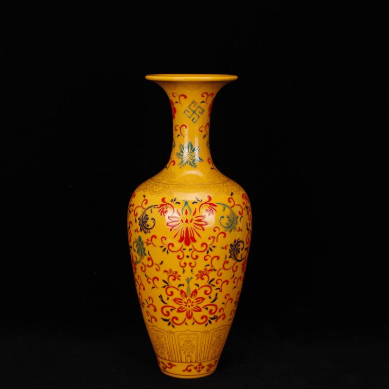 Jingdezhen imitation enamel color beauty of clear acting palace shoulder vases, flower implement antique reproduction antique vintage home furnishing articles
