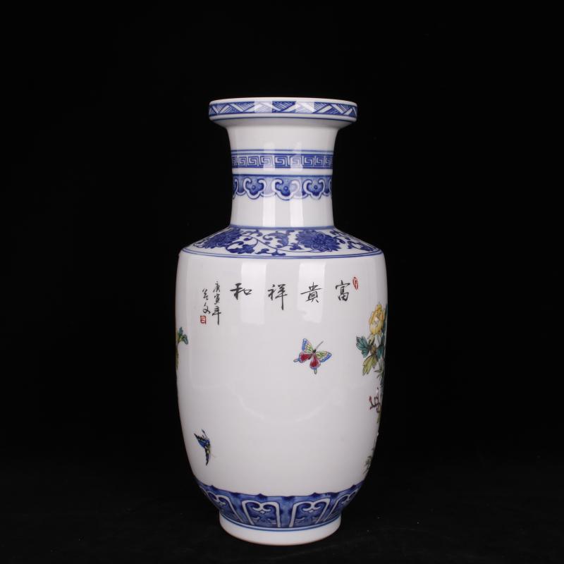 Jingdezhen imitation the qing pastel riches and honour peace were bottles of Chinese style restoring ancient ways to live in the sitting room porch TV decorative furnishing articles