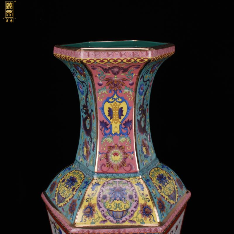 Jingdezhen colored enamel central Europe amorous feelings of large vase the six - party goddess of mercy bottle classical fine art vases, furnishing articles