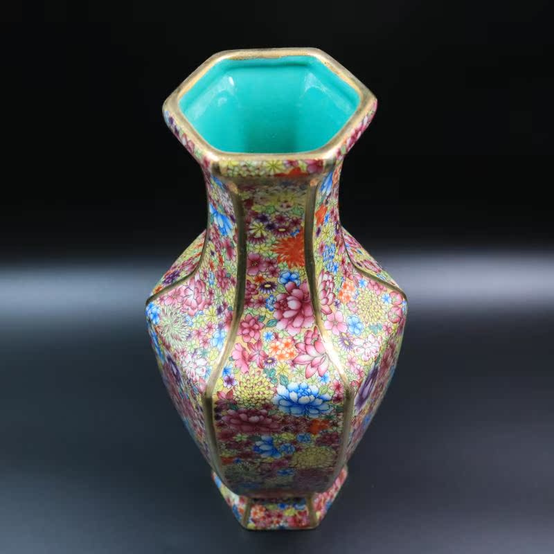 Archaize of jingdezhen porcelain the qing qianlong money than flower vase antique home decoration antique antique old goods furnishing articles