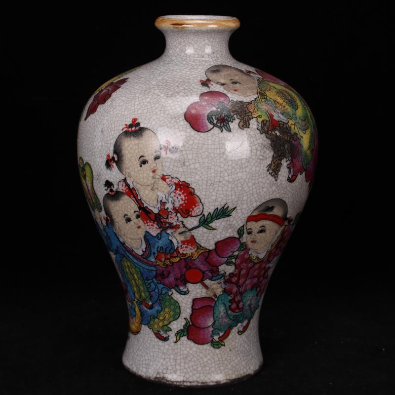 Jingdezhen imitation the qing qianlong pastel gourd name plum bottle imitation antique curios do old porcelain decoration old restoring ancient ways furnishing articles