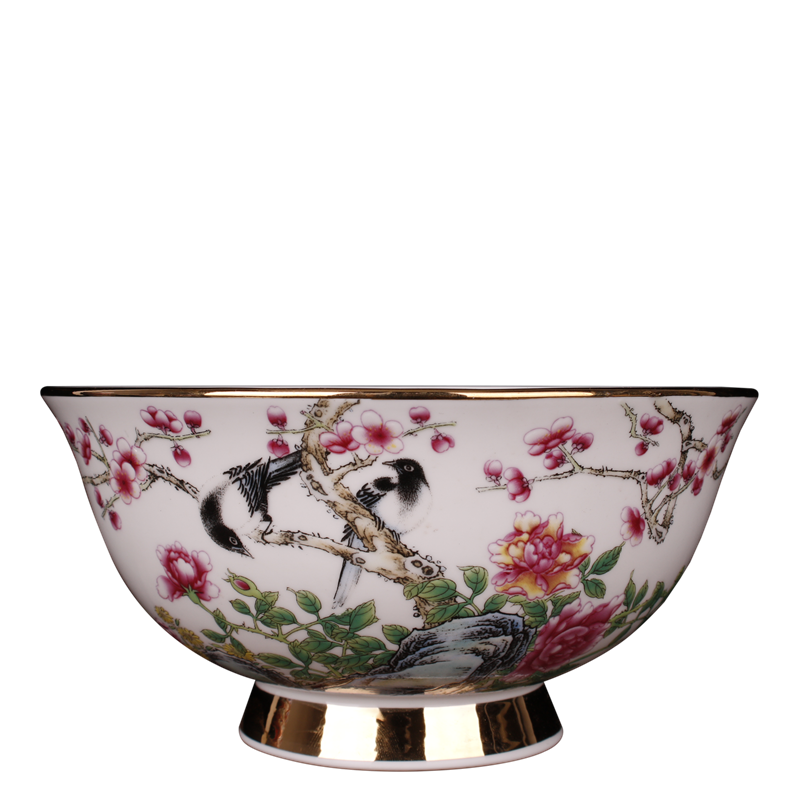 Jingdezhen peacocks grain powder enamel bowls imitation qianlong porcelain bowls furnishing articles wind classical soft adornment art in China