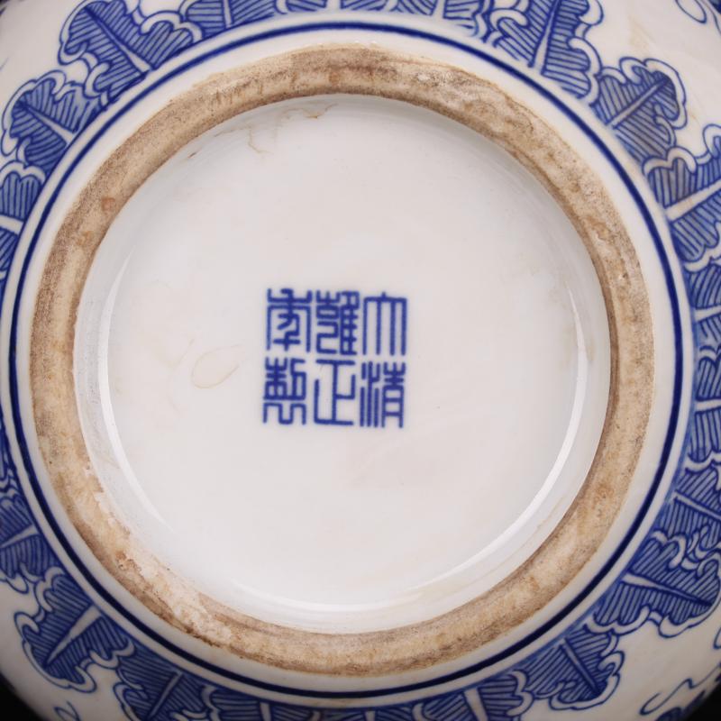 Jingdezhen vase imitation yongzheng antique blue - and - white youligong gourd vine branches of the reward bottle of Chinese style household decorative furnishing articles