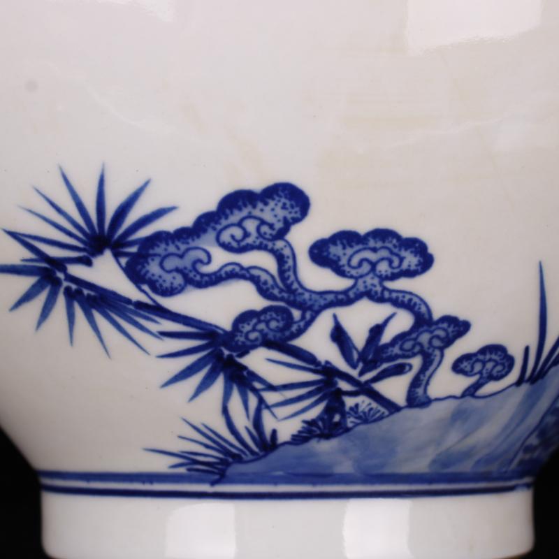 Yongzheng of jingdezhen copy antique blue - and - white youligong live nine general peach as cans bottles of Chinese style household decorative furnishing articles