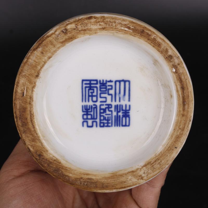 Blue and white lotus water - wave mei the qing qianlong bottle decals antique crafts porcelain household of Chinese style furnishing articles old goods collection