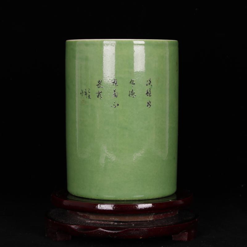 Jingdezhen imitation of the republic of China in RenTang pen container Chinese style household decoration as antique antique four desk furnishing articles