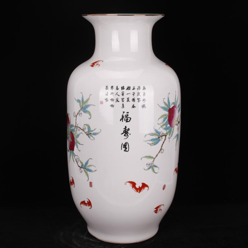 Jingdezhen pastel live long and proper floor idea gourd bottle sitting room of Chinese style household company store decoration vase