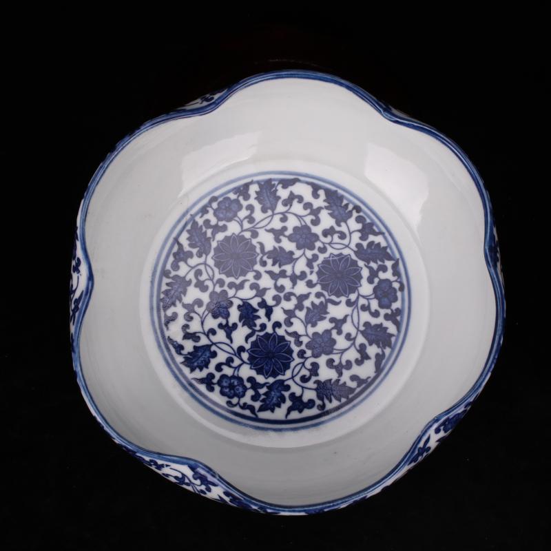 Jingdezhen blue and white porcelain tea XiCha implement water meng move ceramic ashtray writing brush washer hydroponic refers to flower pot home outfit