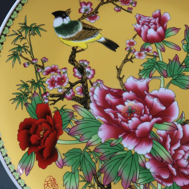 Archaize of jingdezhen porcelain through the qing qianlong yellow birds and flowers of the reward in the porcelain antique reproduction antique home decoration furnishing articles