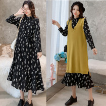Spring and autumn long sleeve pregnant women dress 2019 pregnant women autumn set fashion autumn two-piece hot mother dress